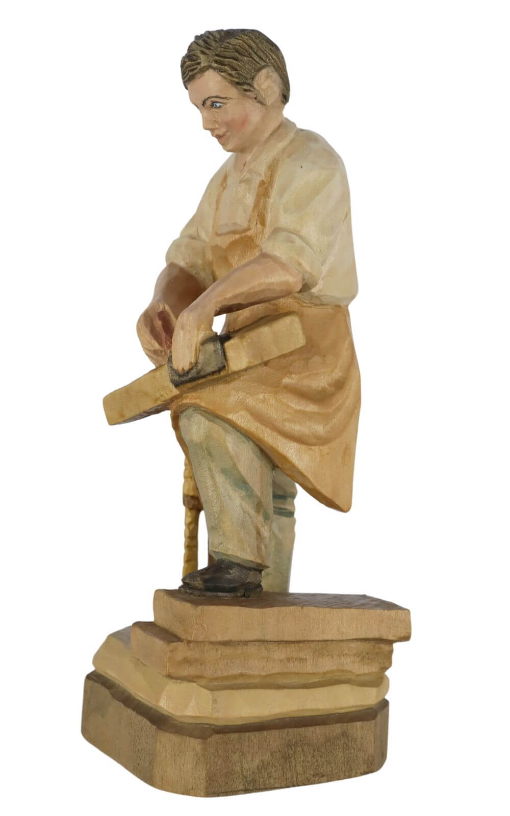 Carpenter, carved, 20 cm, coloured by Schnitzkunst aus dem Erzgebirge_2