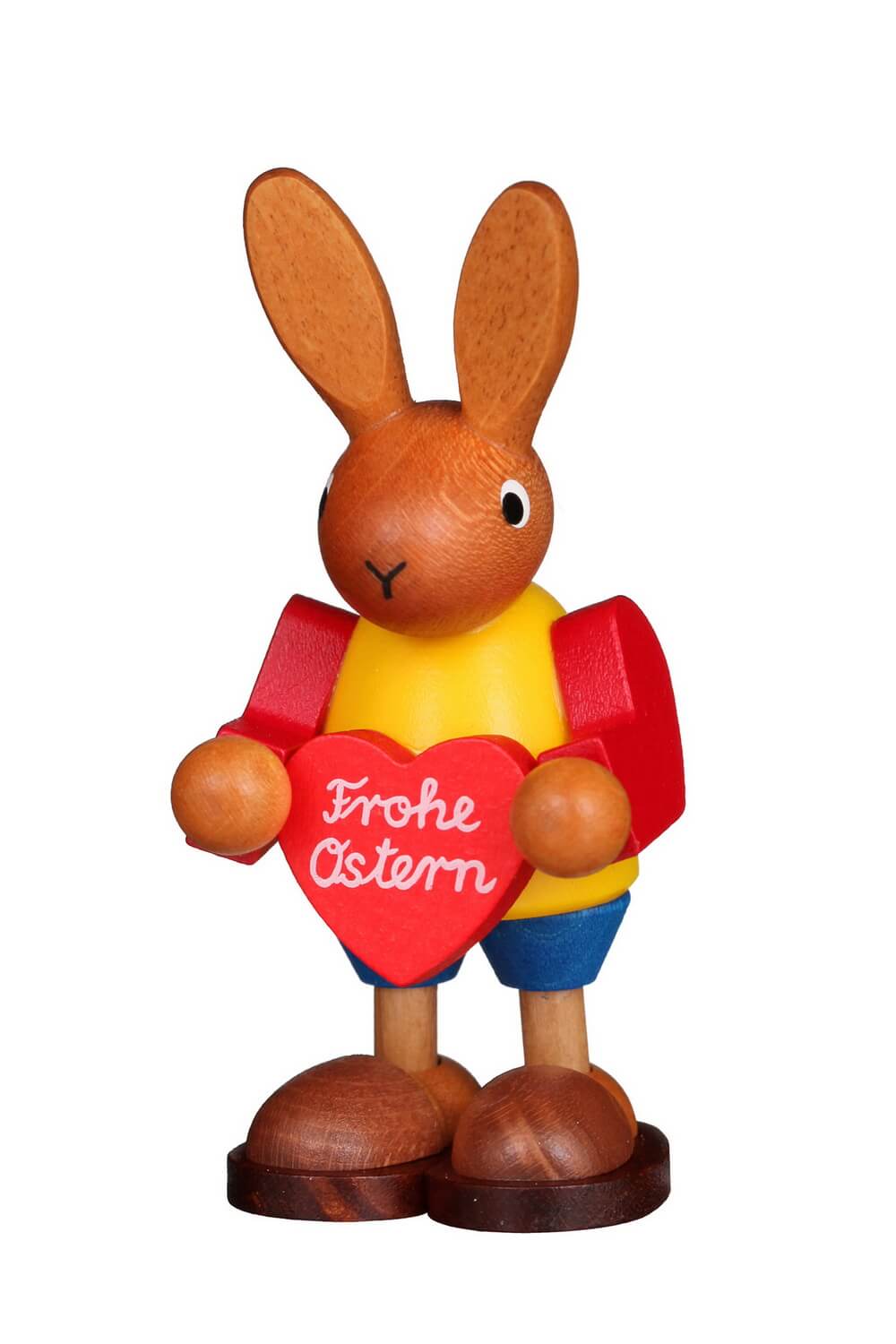 Osterhase mit Herz, 9 cm, farbig von Christian Ulbricht