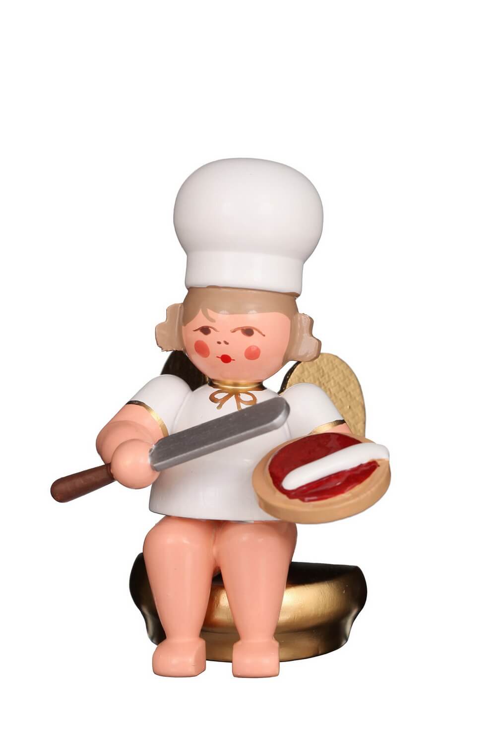 Christmas angel - baker's angel with pallet, 7 cm, colored by Christian Ulbricht