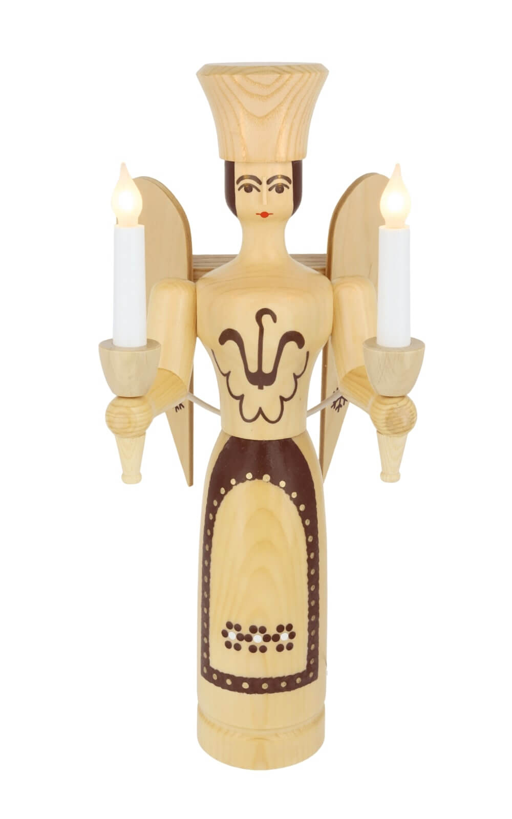 Wooden Christmas angel, 50 cm / 20 inch, natural, electrically illuminated by SEIFFEN.COM_1