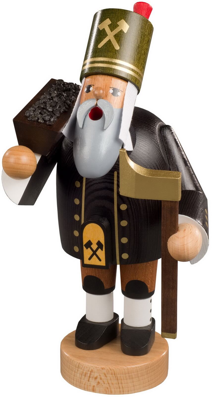 Smoking man miner with ore chest, 20 cm by KWO