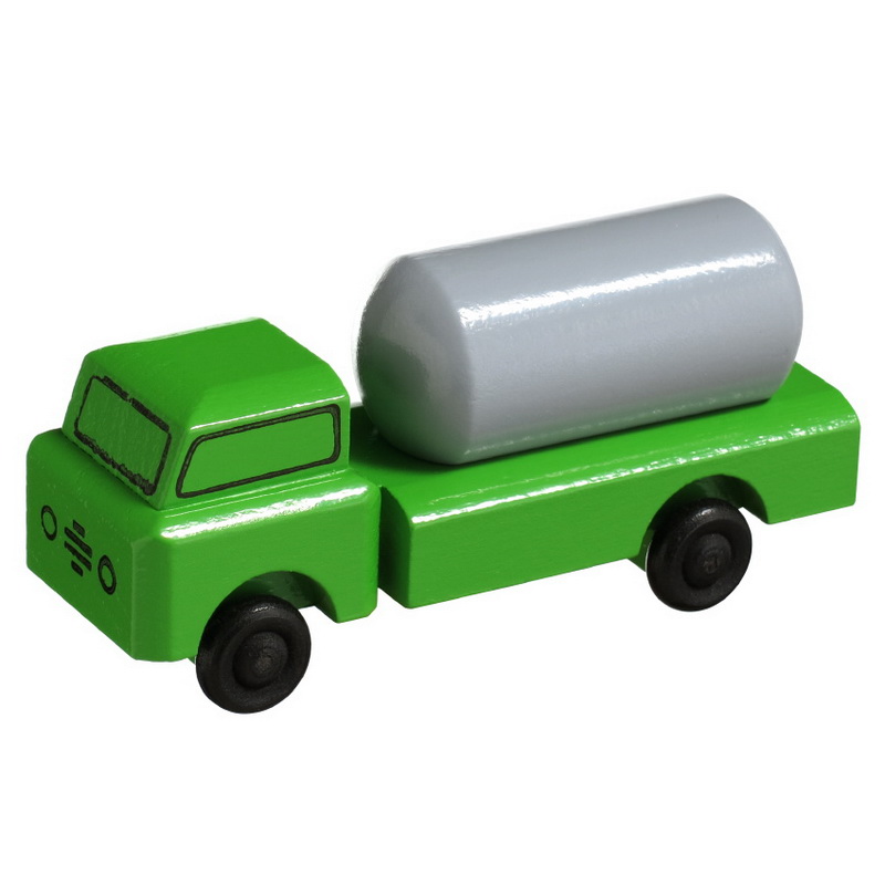 Wooden toy truck hazardous goods transporter, colored by Robbi Weber