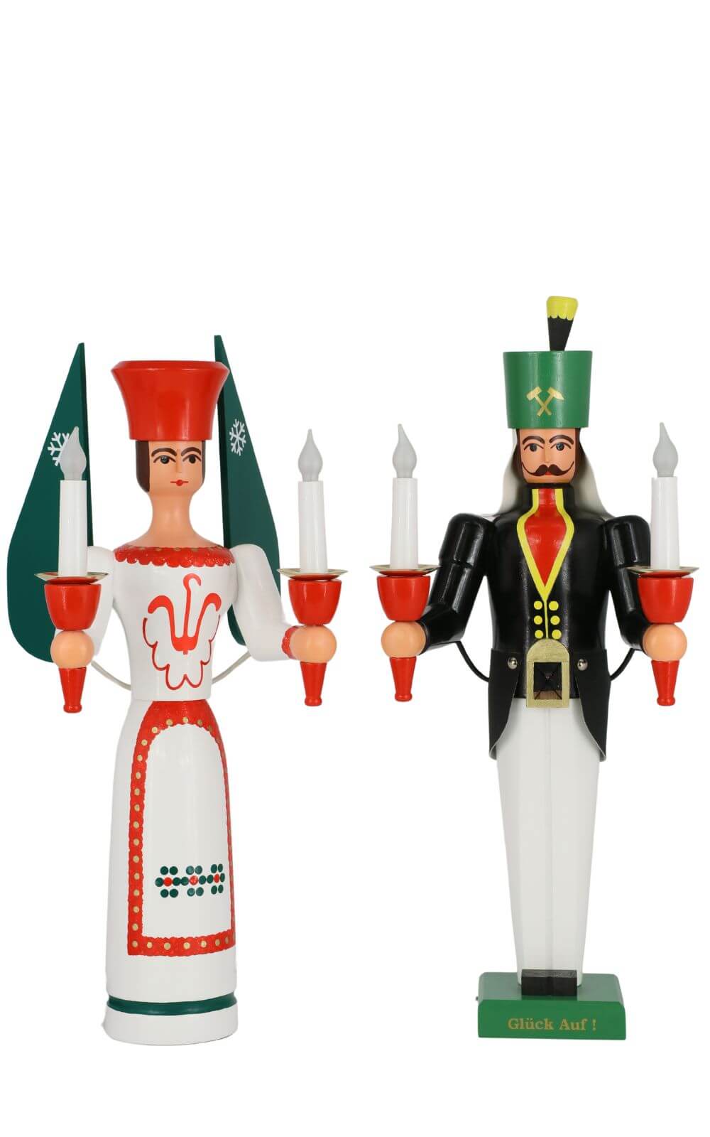 Engel und Bergmann, farbig, elektrisch beleuchtet, 50 cm von SEIFFEN.COM_2