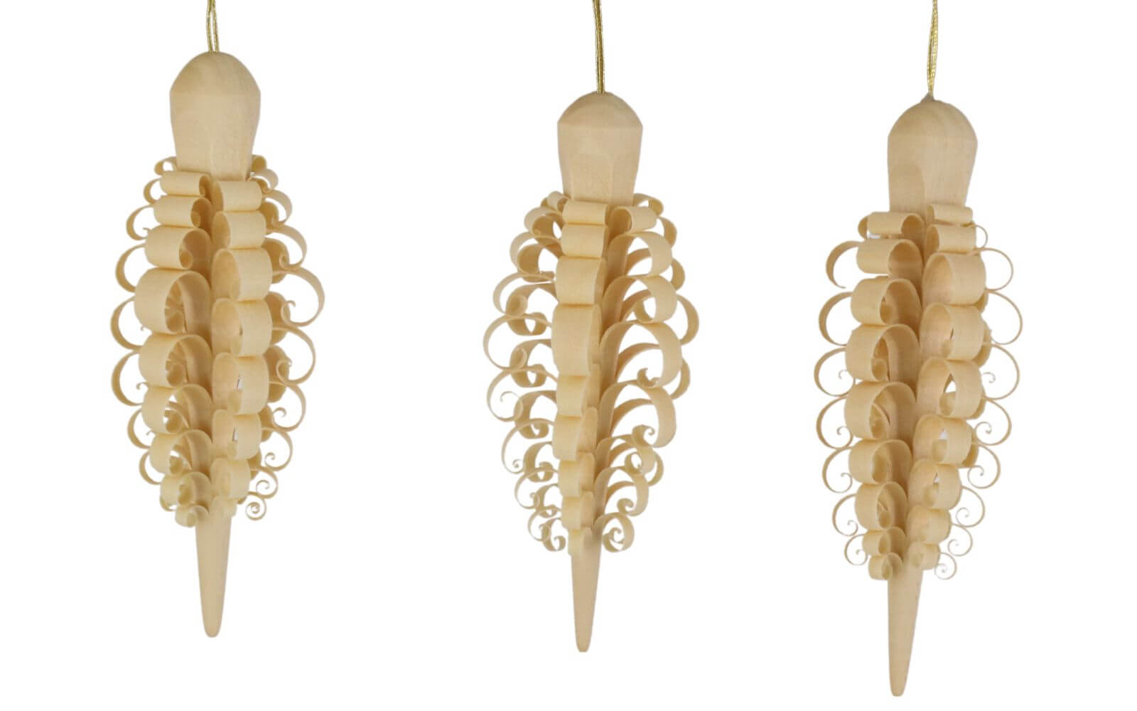 Christmas tree decorations cones for hanging, 3 pieces by Martina Rudolph