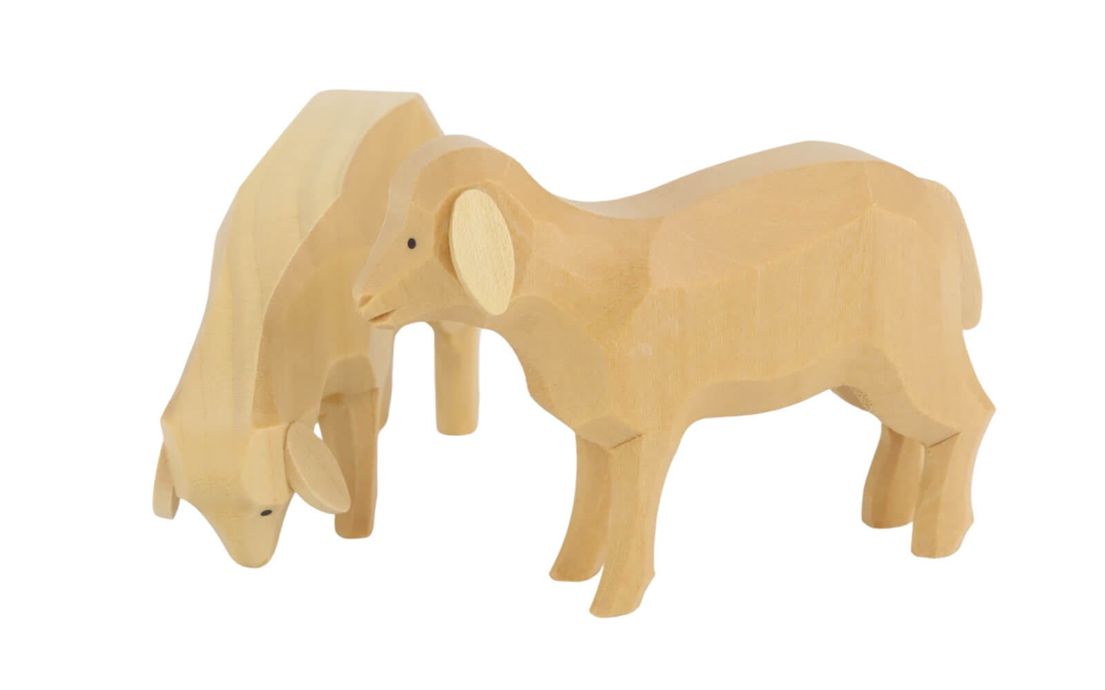 Miniature sheep, set of 2, hand-carved, 6 and 8 cm / 2,4 and 3,1 inches, natural finish by Müller Kleinkunst_3