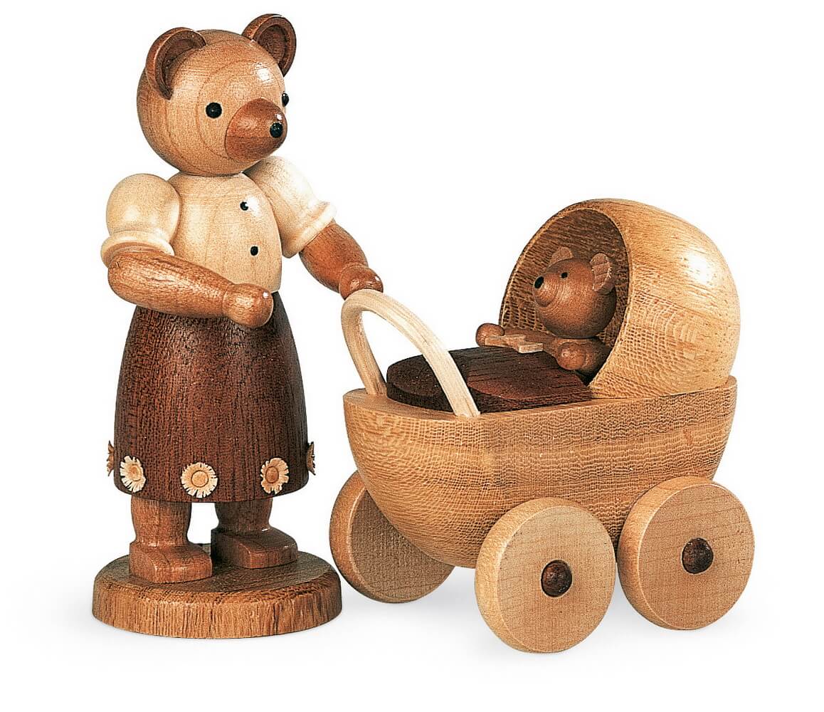Mother bear with baby carriage by Müller Kleinkunst