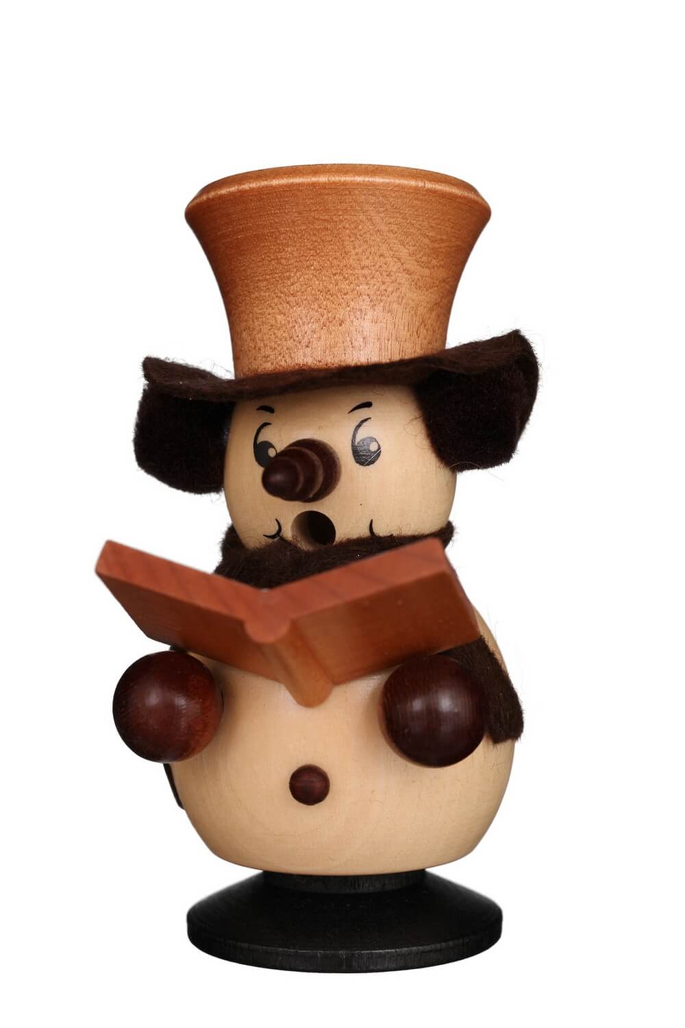 Smoking man snow boy singer, natural, 11 cm by Christian Ulbricht