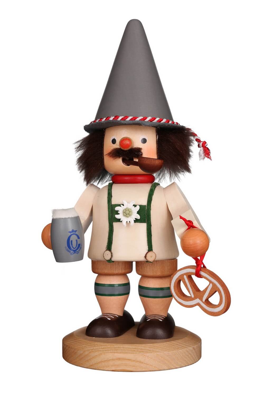 Smoking man Bavarian, 21 cm, colored by Christian Ulbricht