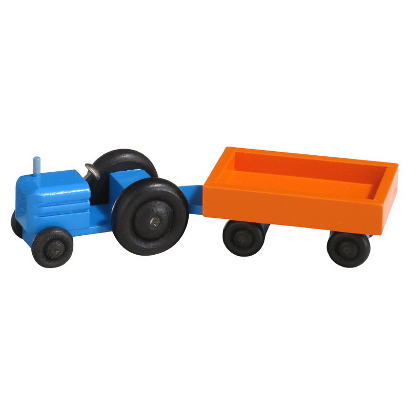 Tractor with trailer, coloured, 11 cm by Robbi Weber