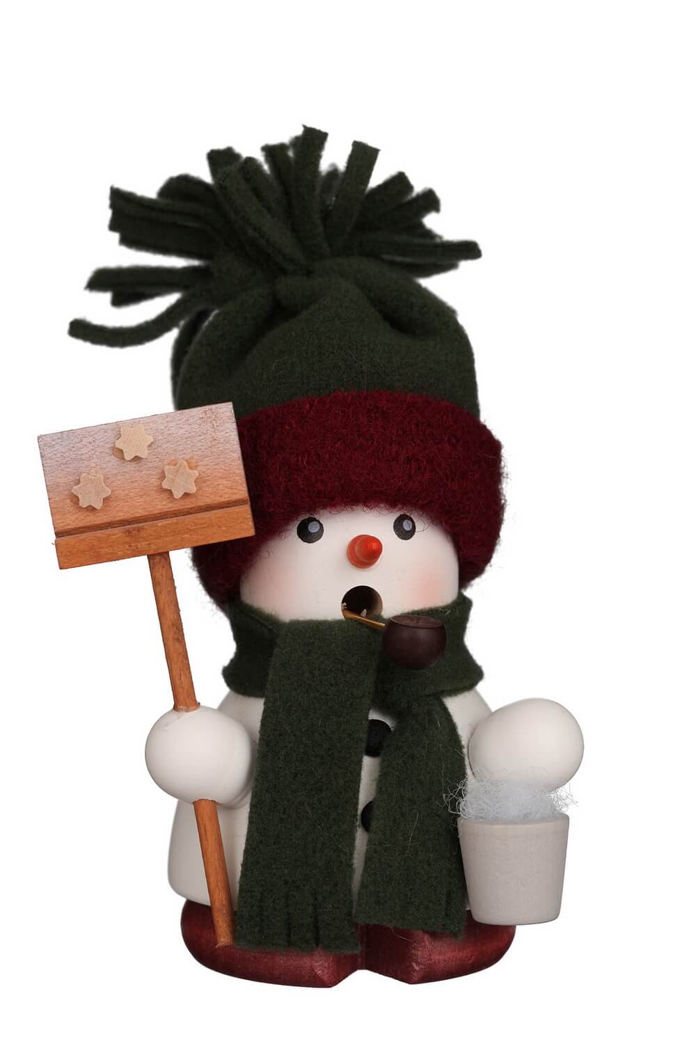 Smoking man snowman, green, 13 cm by Christian Ulbricht