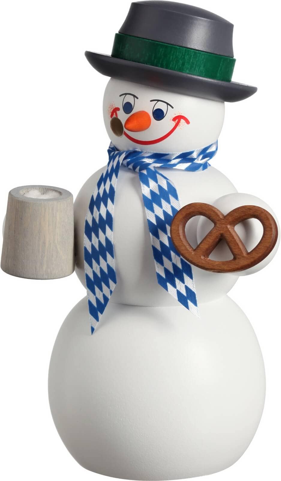Smoking man snowman Bayer, 14 cm by Seiffener Volkskunst eG