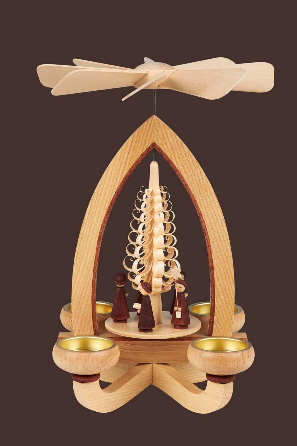 Teelichtpyramide mit Kurrende, 28 cm, Heinz Lorenz Olbernhau/ Erzgebirge_Bild2