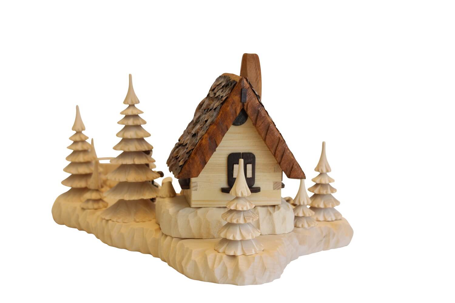 Räucherhaus Wildhüterhütte mit Holzhacker und Frau von A. Lahl_Bild4