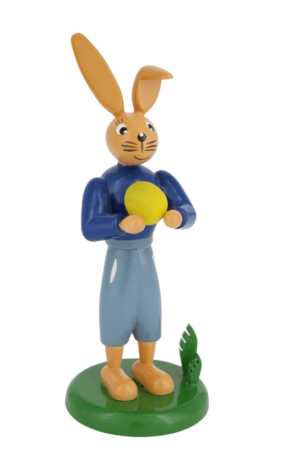 Osterhase mit langer Hose und Ei, 12 cm von Holzkunst Gahlenz_2