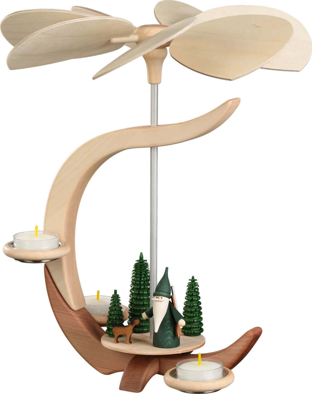 Christmas pyramid with hunter gnome, C-shape by Seiffener Volkskunst eG