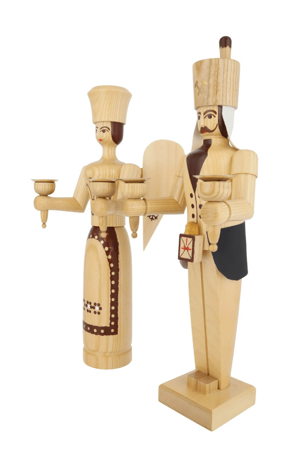 Angel and miner, 38 cm / 15 inch, natural, for wax candles from SEIFFEN.COM_3