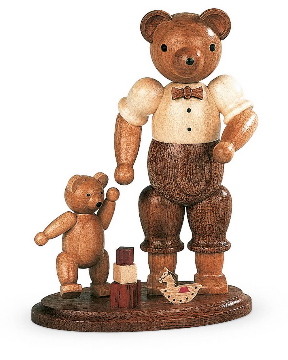 Miniature Teddy - Father with playing child by Müller Kleinkunst