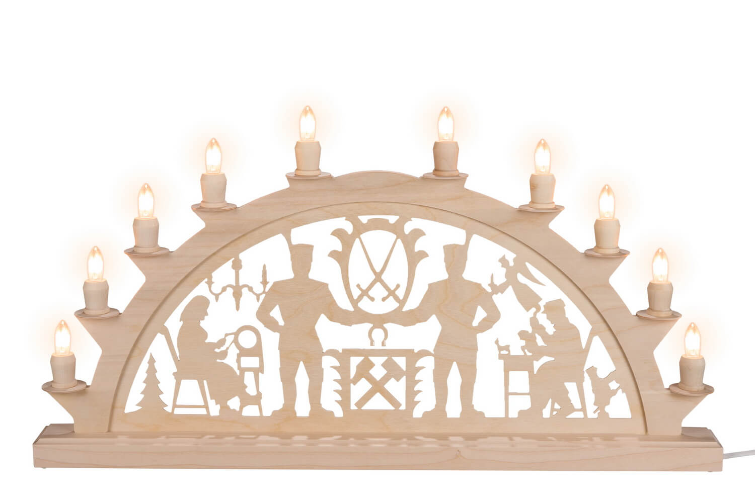 LED Schwibbogen Schwarzenberger mit 10 Kerzen von SEIFFEN.COM