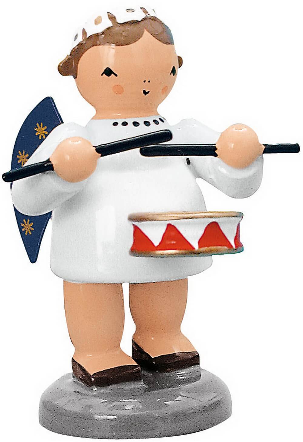 Miniature Christmas angel with drum, 5 cm by KWO