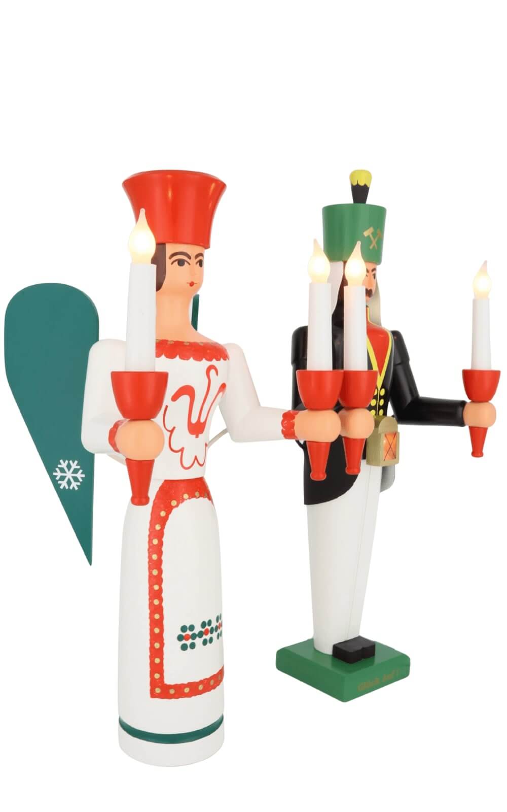 Engel und Bergmann, farbig, elektrisch beleuchtet, 50 cm von SEIFFEN.COM_4