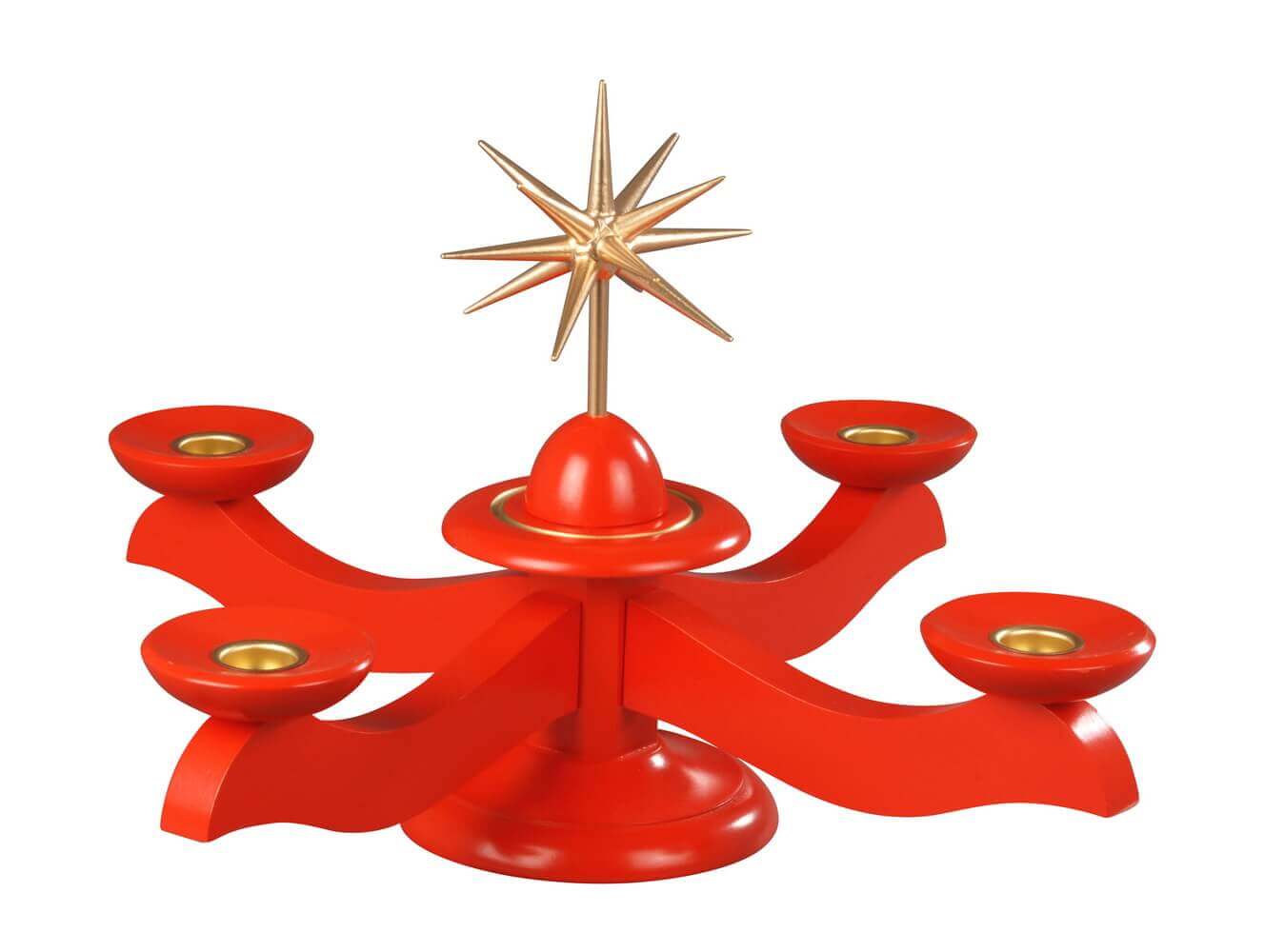 Advent candlestick with poinsettia, red by Albin Preißler