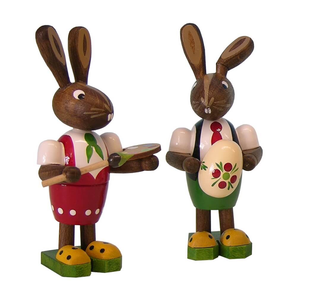 Osterhasen - Paar Eiermaler von Figurenland Uhlig GmbH