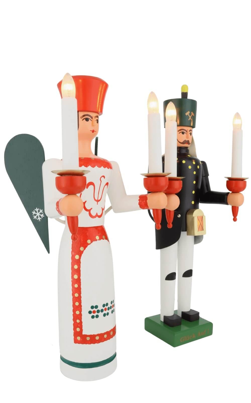 Engel und Bergmann, 38 cm mit Bauchlampe, farbig, elektrisch beleuchtet von SEIFFEN.COM_2