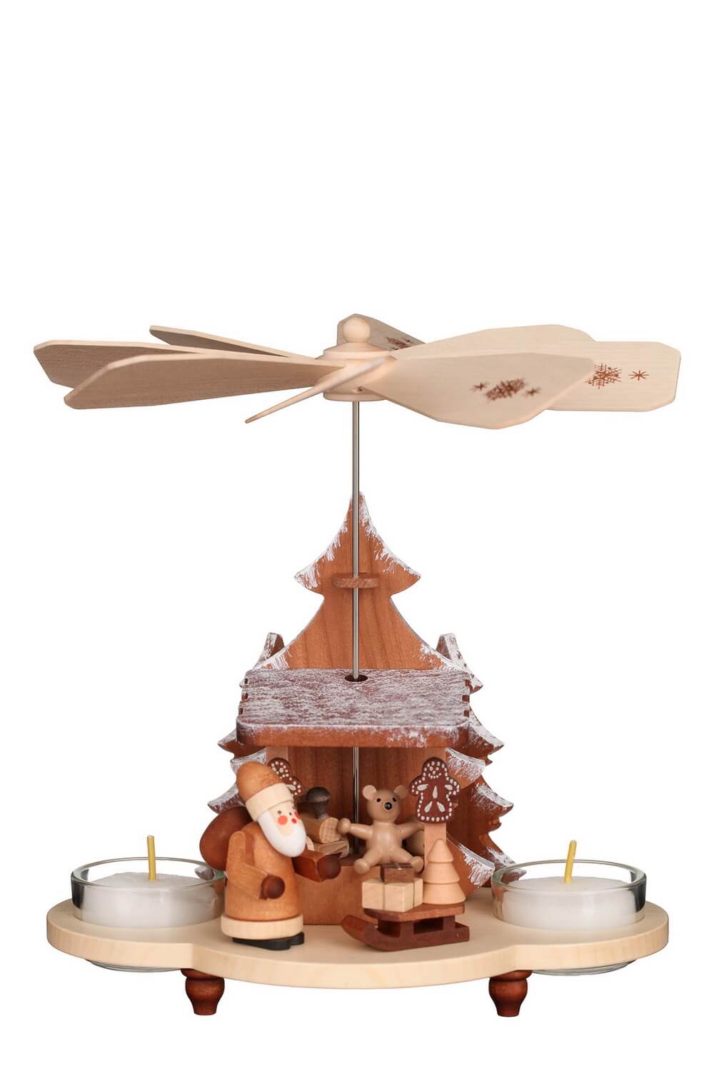 Pyramide Weihnachtsmann auf Striezelmarkt, 20 cm, natur von Christian Ulbricht