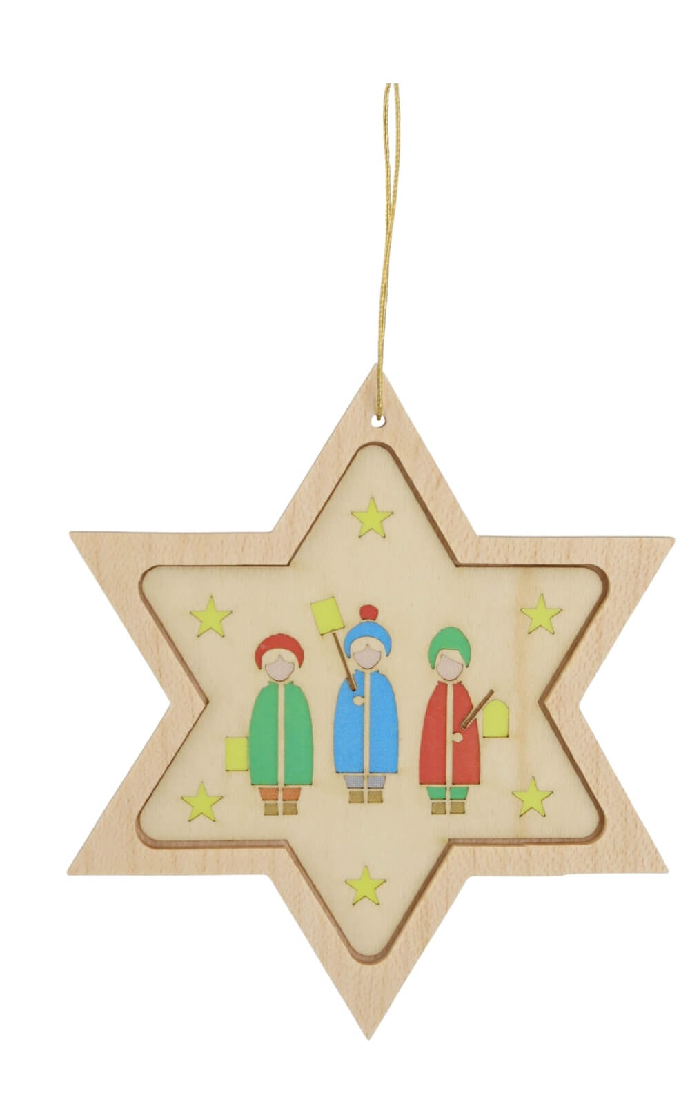 Christmas tree decoration star with diaphanous image Lantern children by Richard Glässer_1