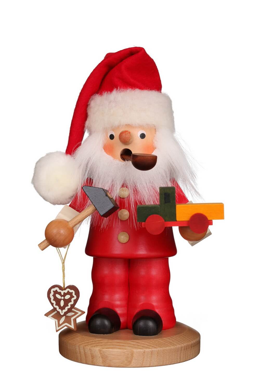 Smoking man Santa Claus, 20 cm, colored by Christian Ulbricht