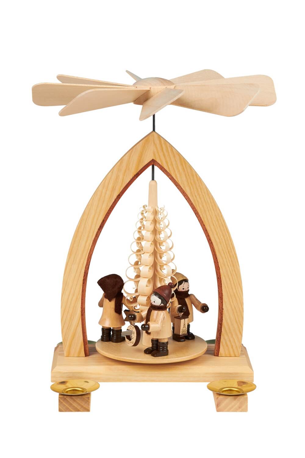 Weihnachtspyramide mit Lampionkinder, natur, 26 cm, Heinz Lorenz Olbernhau/ Erzgebirge_Bild1