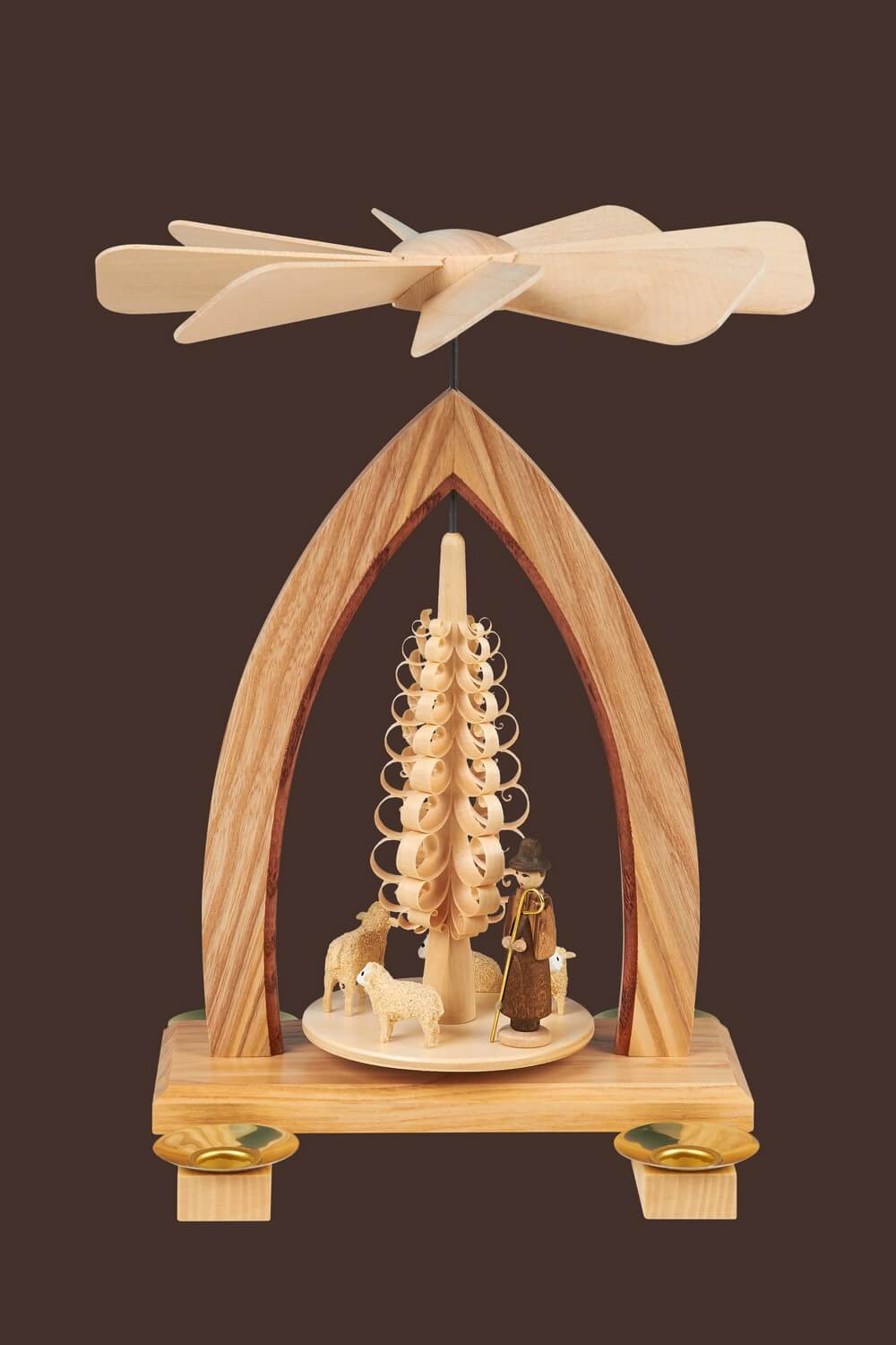 Weihnachtspyramide mit Schäfer und Schafen, 26 cm von Heinz Lorenz_2