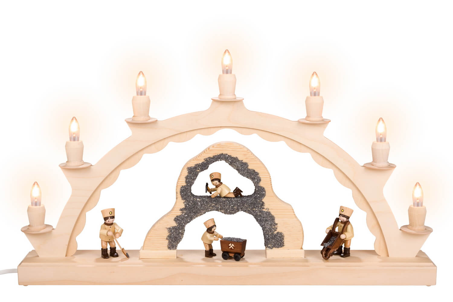 Schwibbogen Bergwerk, 50 cm, elektrisch beleuchtet von SEIFFEN.COM
