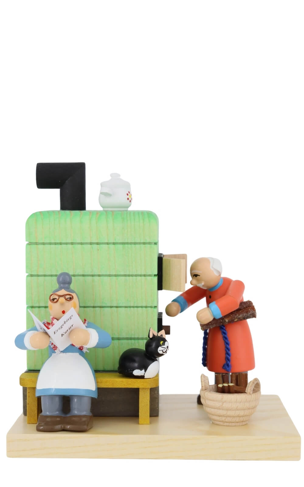 Räuchermännchen Oma und Opa am Kachelofen von Richard Glässer_1