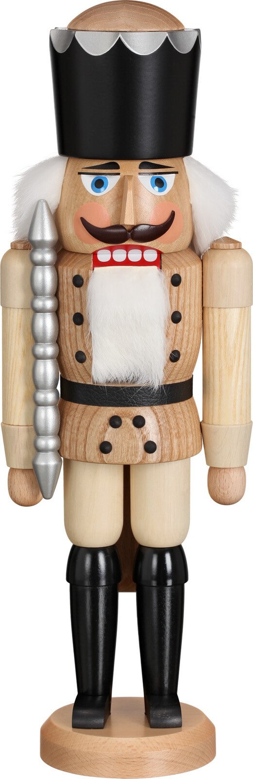 Wooden Nutcracker – King in Natural Finish by Seiffener Volkskunst eG