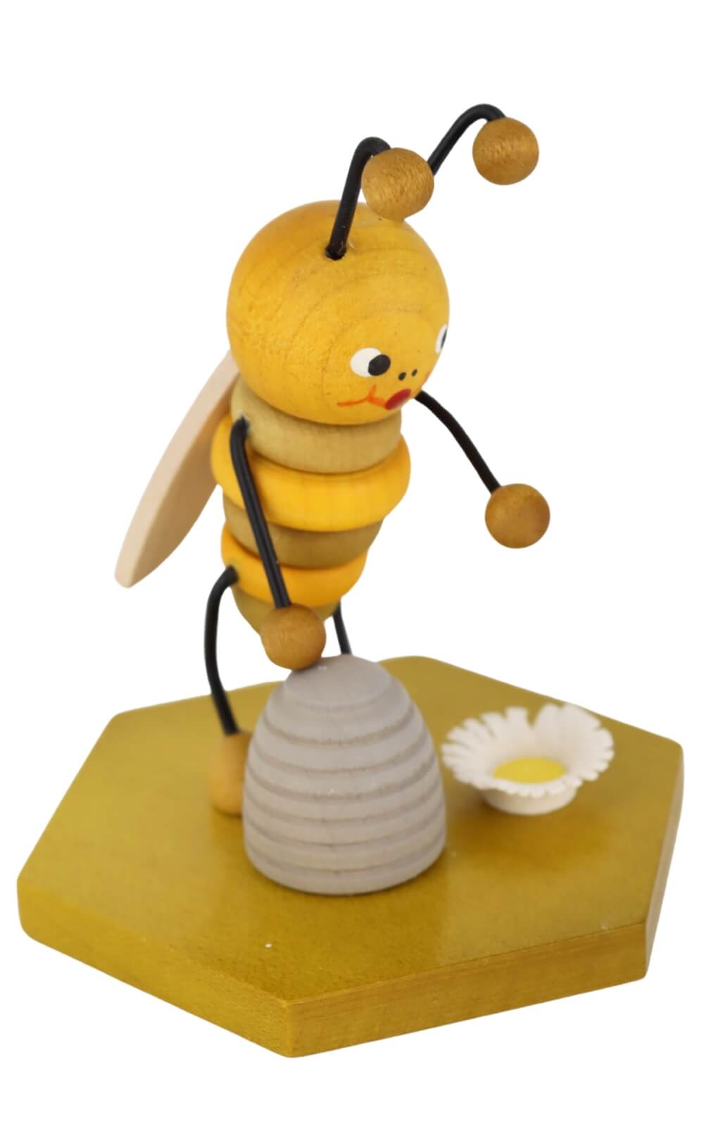 Miniatur Biene mit Bienenkorb, 8 cm, farbig von Ralf Zenker_2