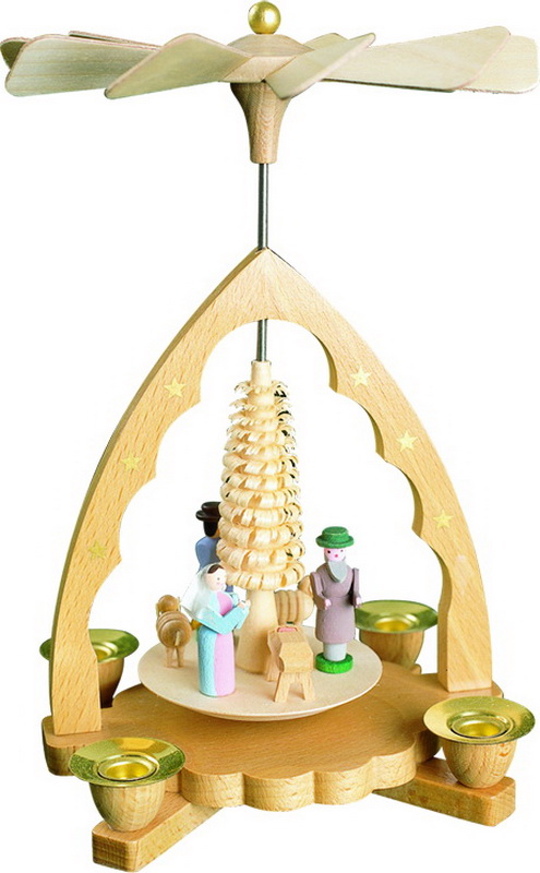 Weihnachtspyramide mit Heiliger Familie, 19 cm von Richard Glässer_1