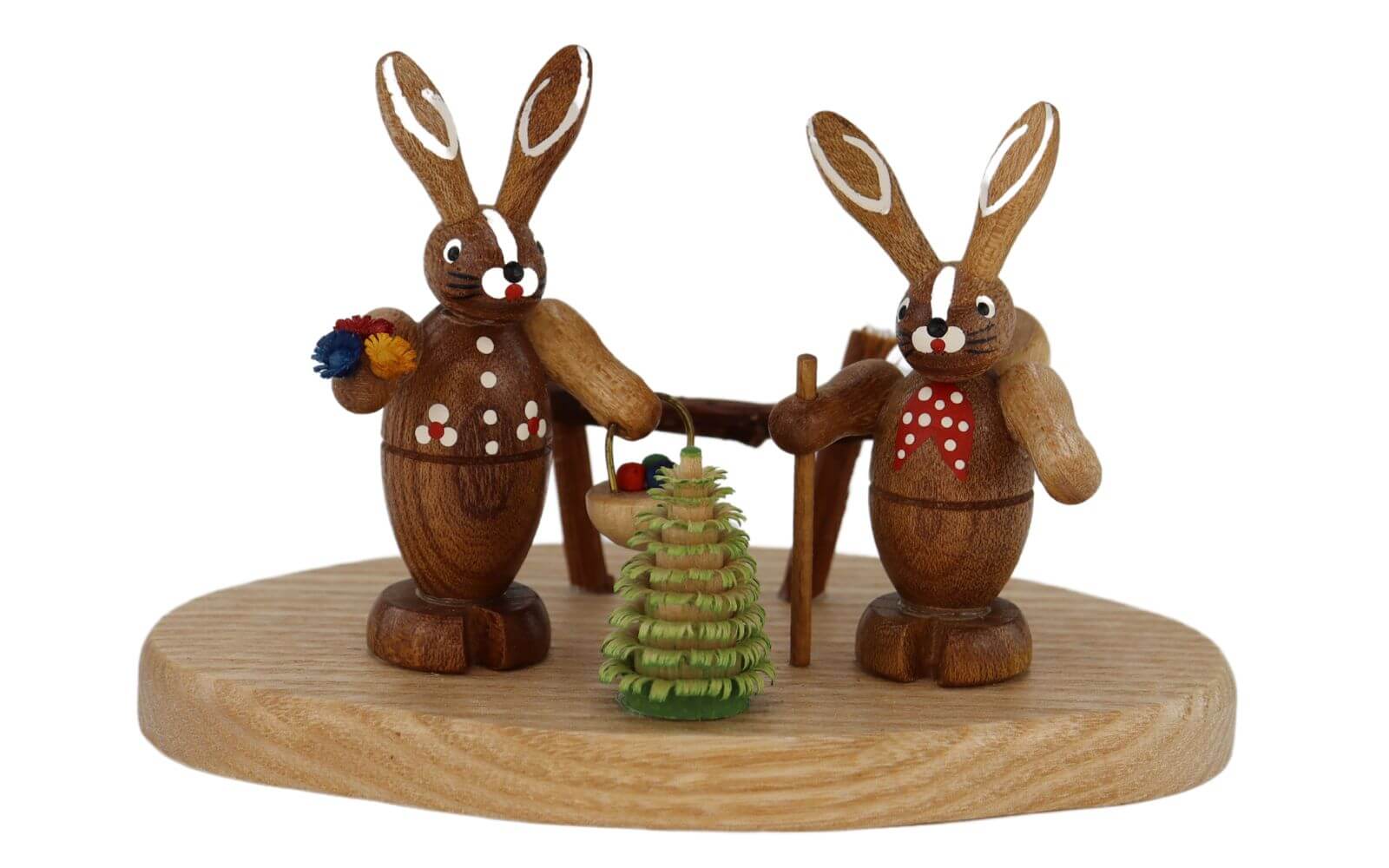 Easter bunny couple on a base, nature by Knuth Neuber