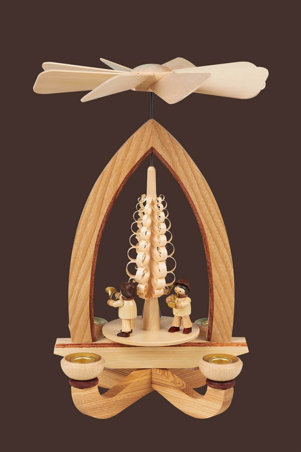 Weihnachtspyramide mit Bläsertrio, 28 cm, Heinz Lorenz Olbernhau/ Erzgebirge_ Bild2