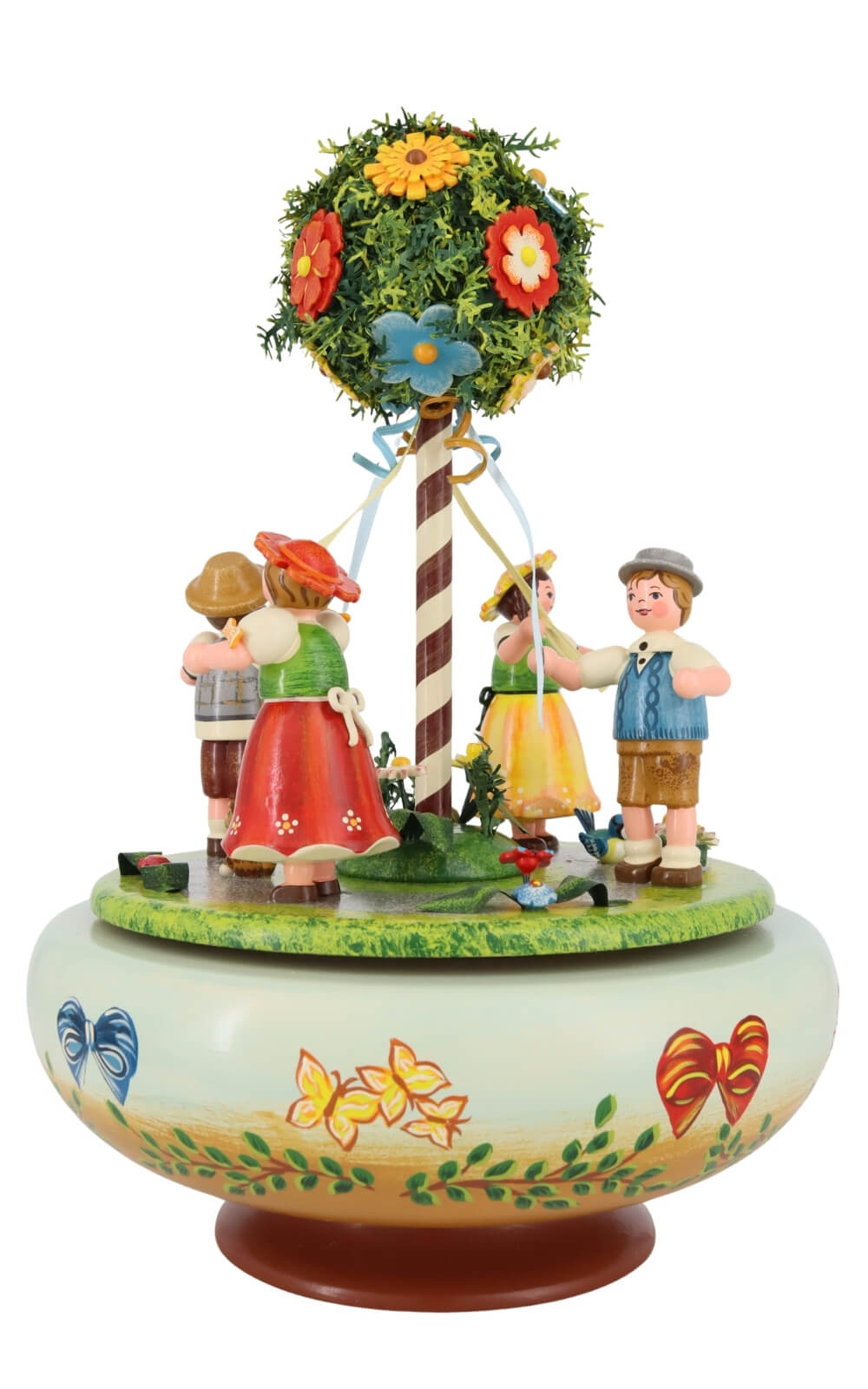 Music box May dance, Melody: All the birds are already there, 26 cm (10.24 inch), colorful by Hubrig Volkskunst_1