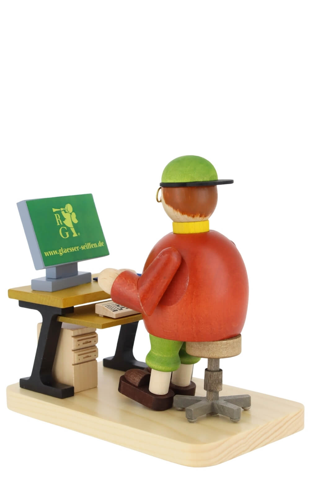 Räuchermännchen Computerfreak, sitzend, 14 cm von Richard Glässer_4