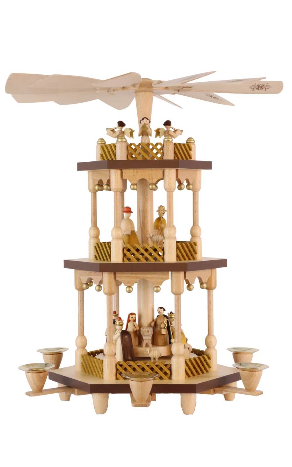 Weihnachtspyramide Heilige Geschichte, 3 – stöckig, 38 cm von Richard Glässer