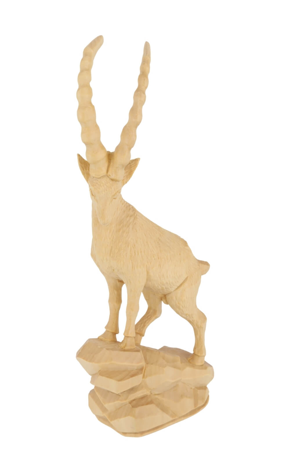 Carved Capricorn, natural finish, 25 cm / 9,4 inches, by Schnitzkunst from the Ore Mountains4