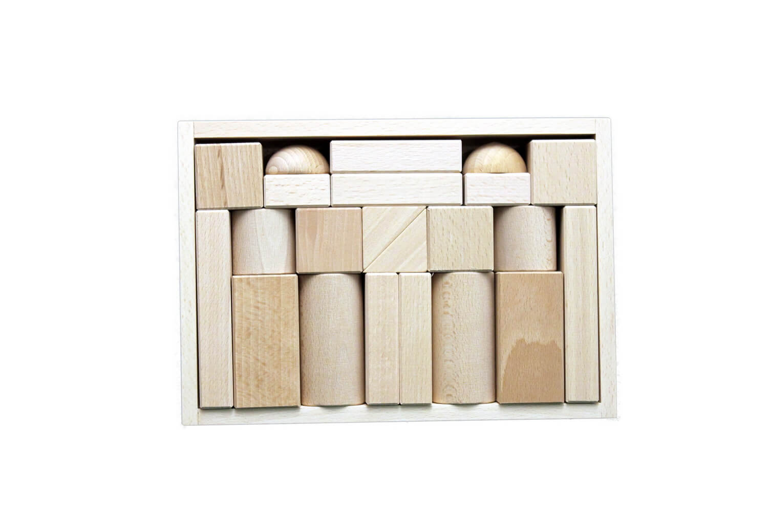 Building set with 22 natural building blocks by Ebert GmbH