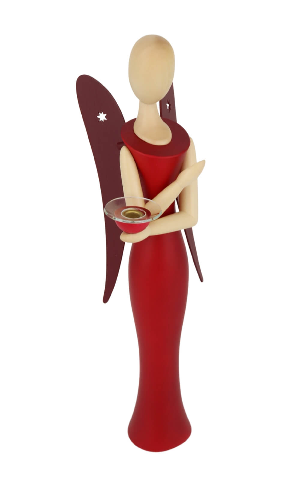 Engel - Sternkopf Red Ruby, stehend, 25 cm von Holzkunst Gahlenz