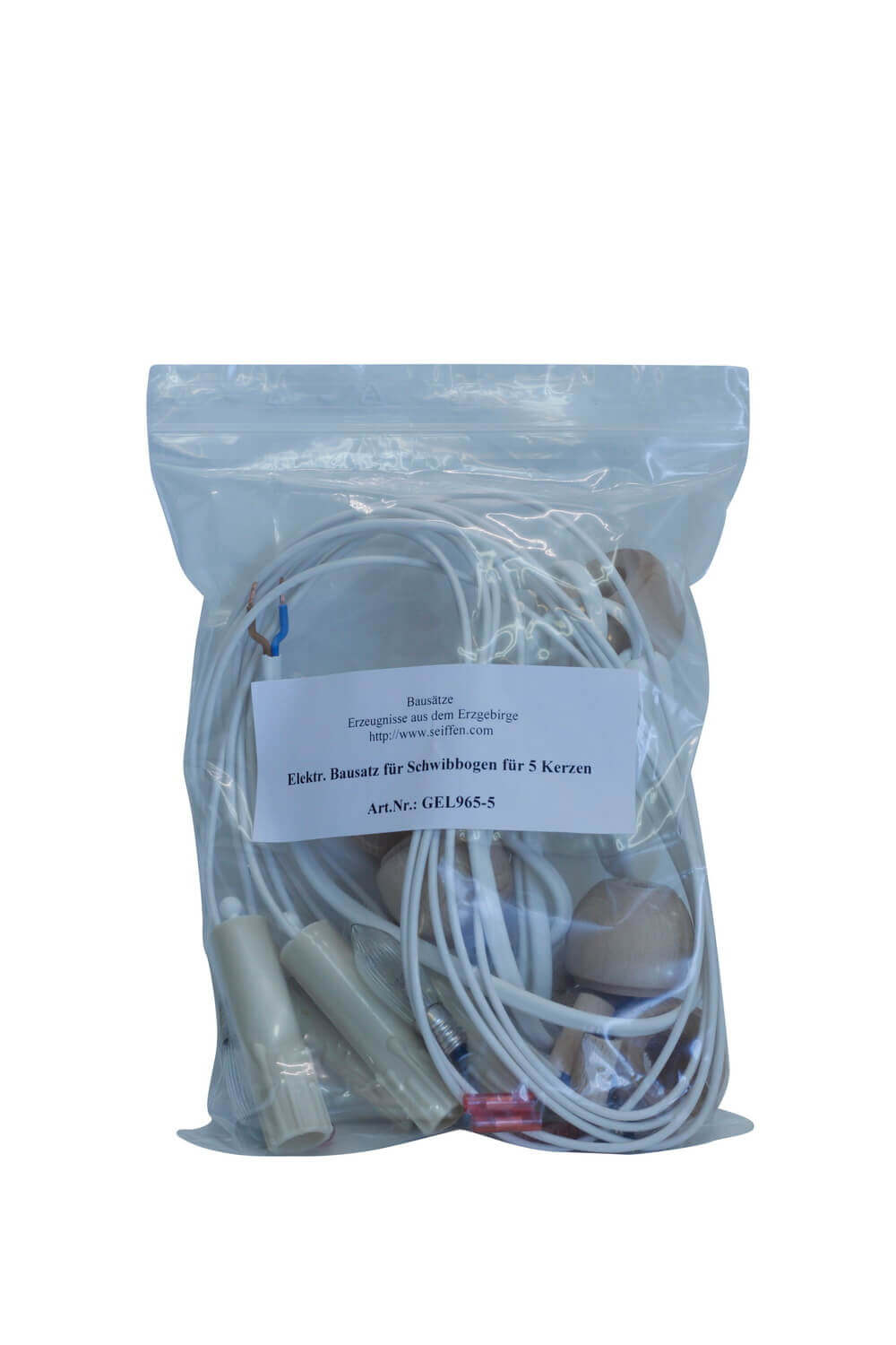 Elektrobausatz für 5er Schwibbogen mit Tülle und Muffe von SEIFFEN.COM