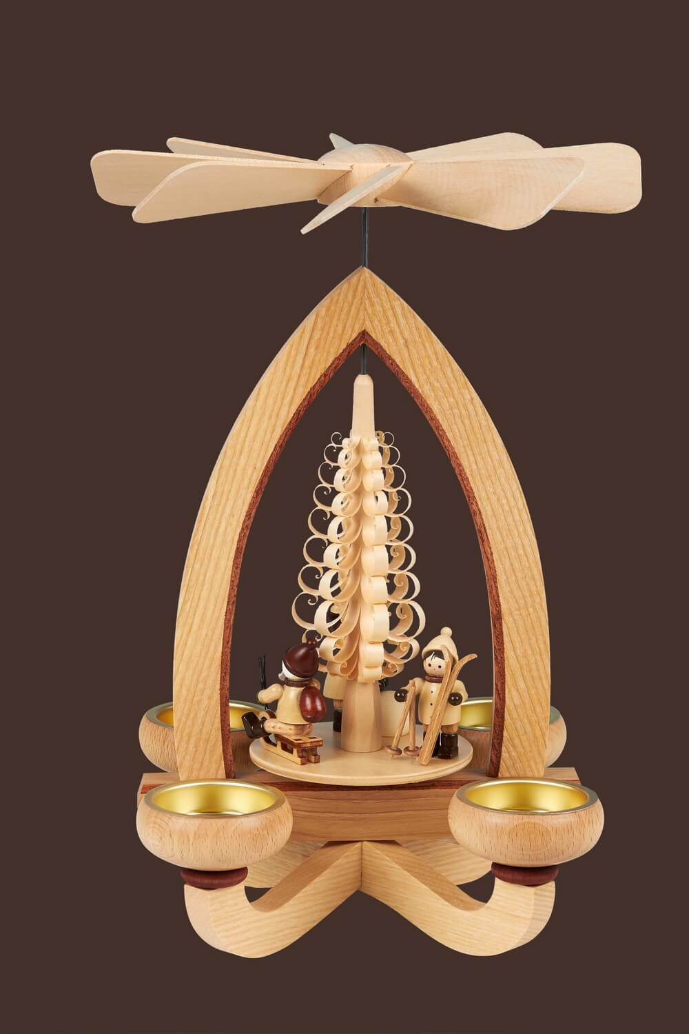 Teelichtpyramide mit Weihnachtsmotiv, 28 cm, Heinz Lorenz Olbernhau/ Erzgebirge_Bild2