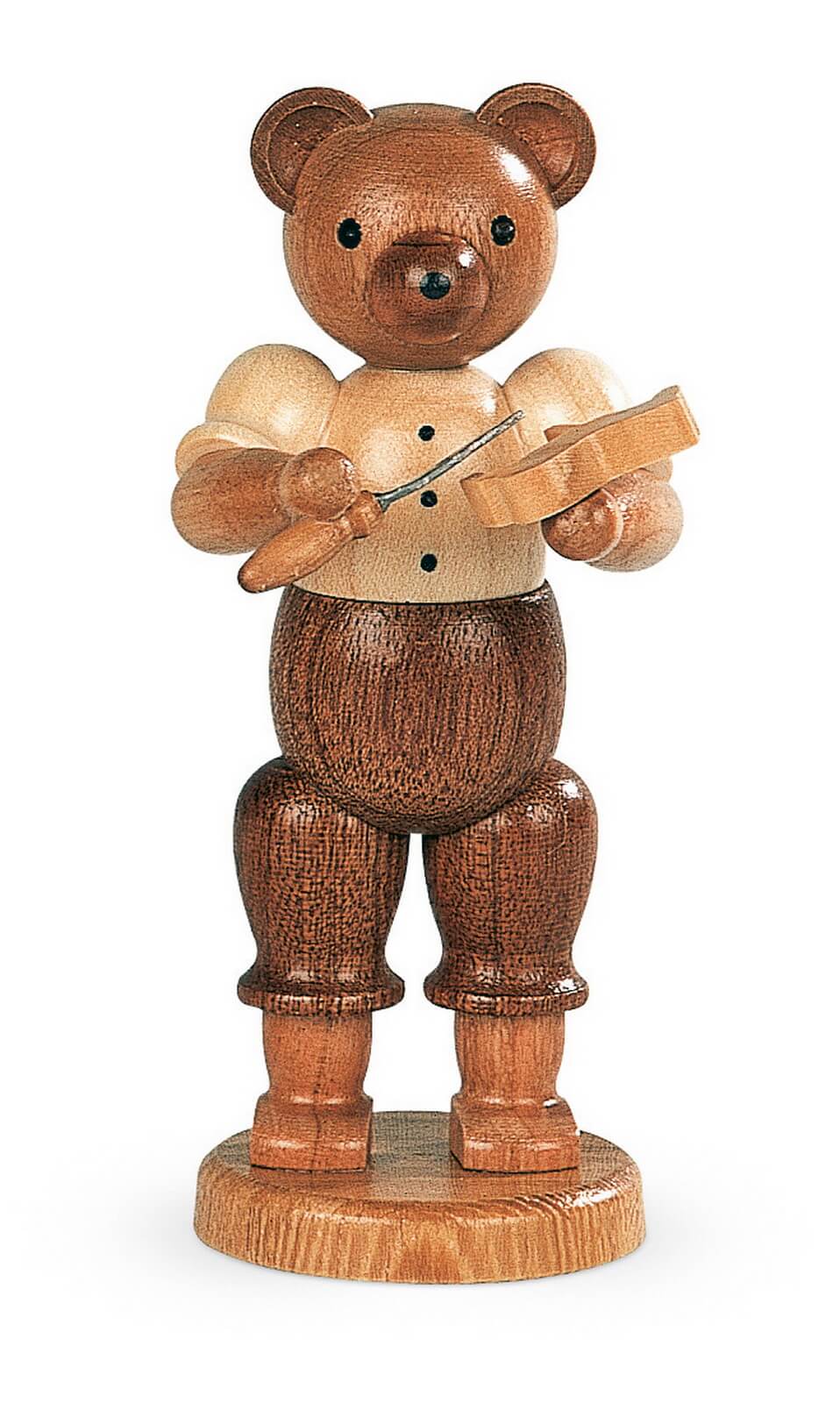 Miniature teddy - carver, nature, 10 cm by Müller Kleinkunst