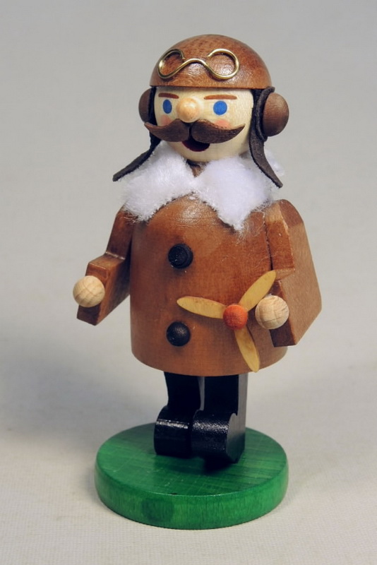 Räuchermännchen Pilot historisch, 11 cm von Richard Glässer_Bild1