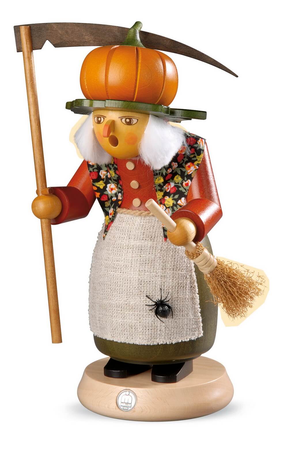 Smoking man Halloween witch with pumpkin by Müller Kleinkunst